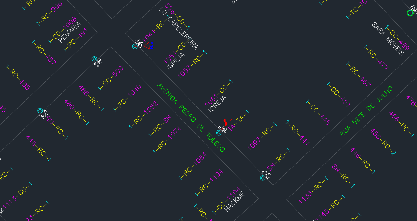 Projeto de rede FTTH em planta urbana